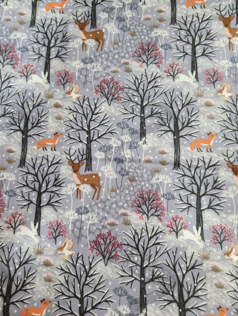 Lewis & Irene Winter In Bluebell Wood Flannel Sewing Fabric (1010)
